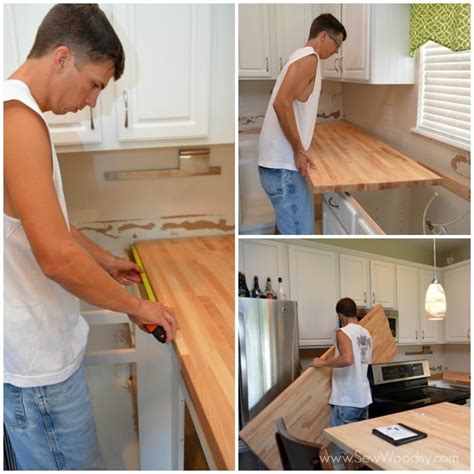 installing butcher block countertop top